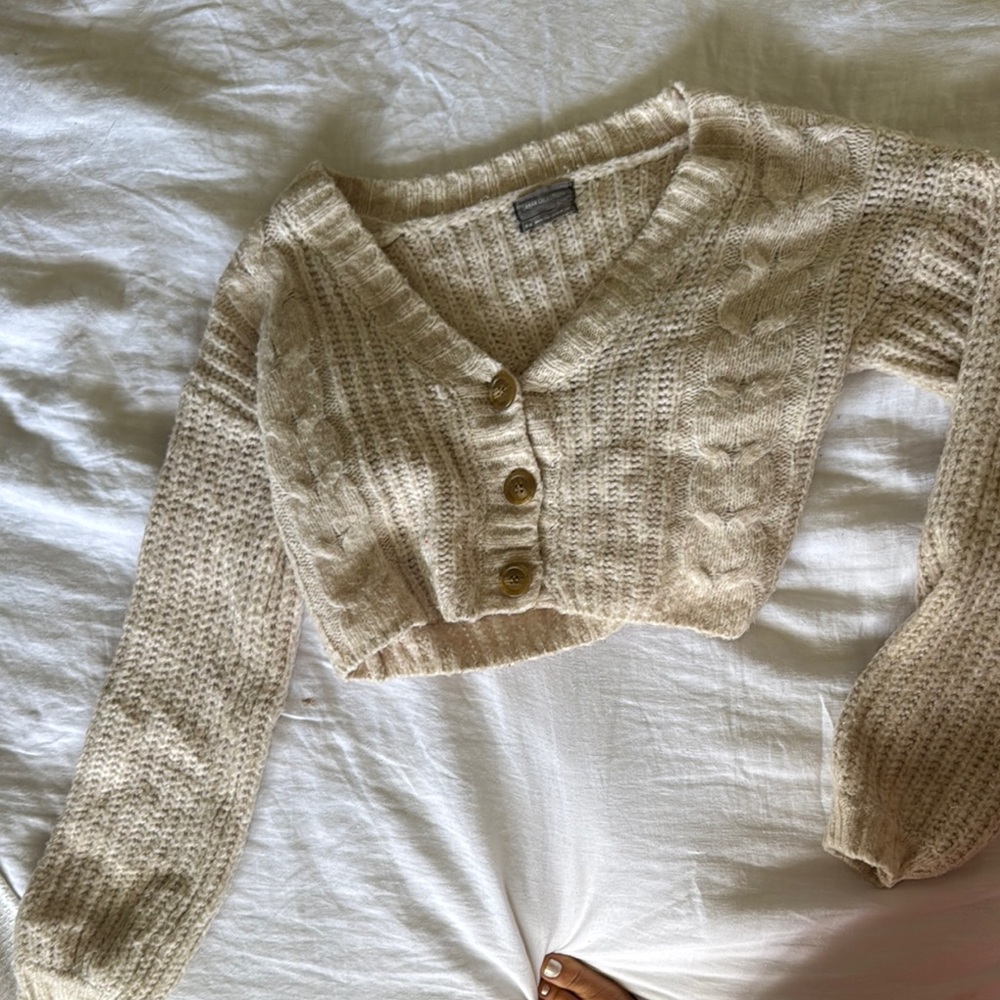 Urban Outfitters Cream Button-Up Cardigan